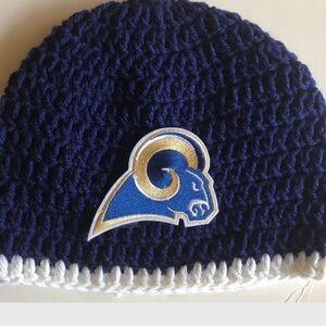 Los Angeles Rams Beanie Hat Sizes Teen-Adult Hand Crochet